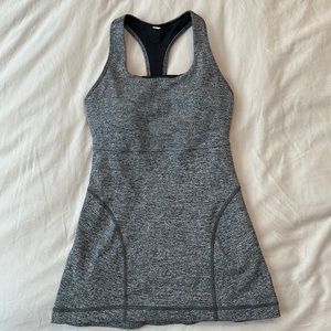 Lululemon heathered gray tank with built in bra